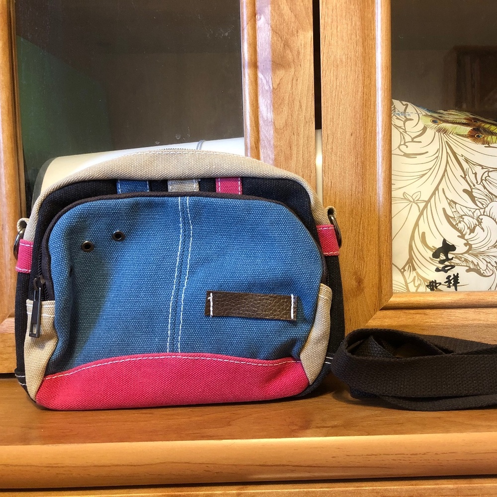 NWOT Colorblock Denim Crossbody Bag